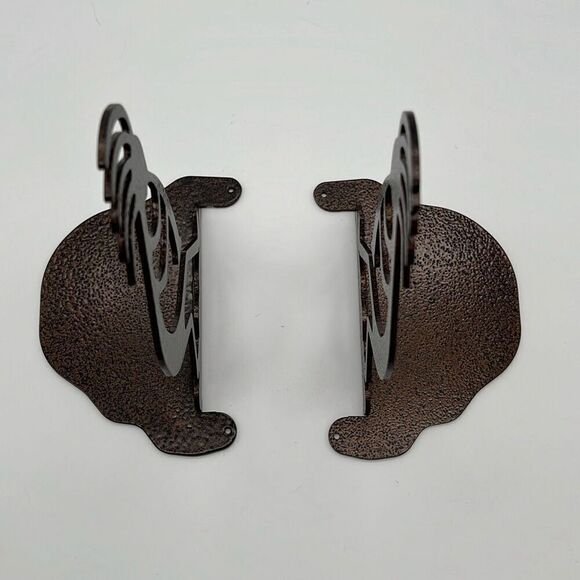 Kokopelli Native American Book Ends Lazart Collectors Series Black Metal 2 Piece - Picture 8 of 9